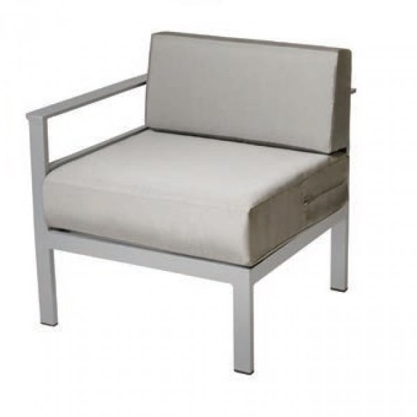 Belmar Aluminum Upholstered Outdoor Lounge Commercial Hospitality Pool Restaurant Hotel Right Side Chair